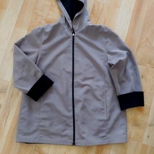 Alfani Reversible Hooded Coat in Black & Khaki Sz 1X